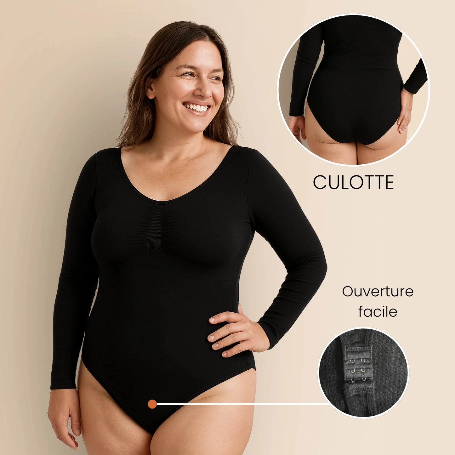 Nohi | Body gainant manches longues