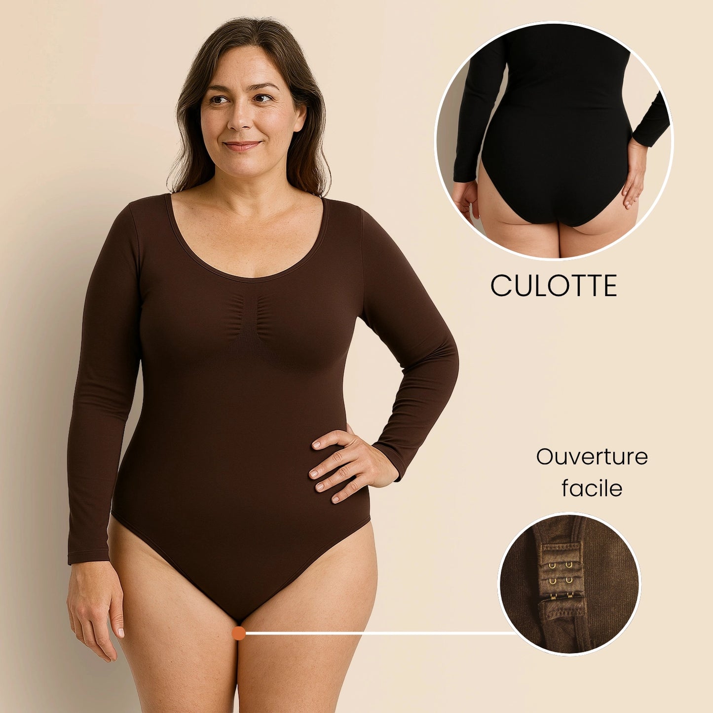 Nohi | Body gainant manches longues