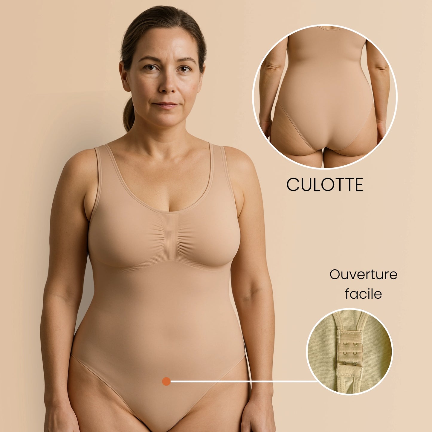 Clari | Tuta modellante con spalline larghe