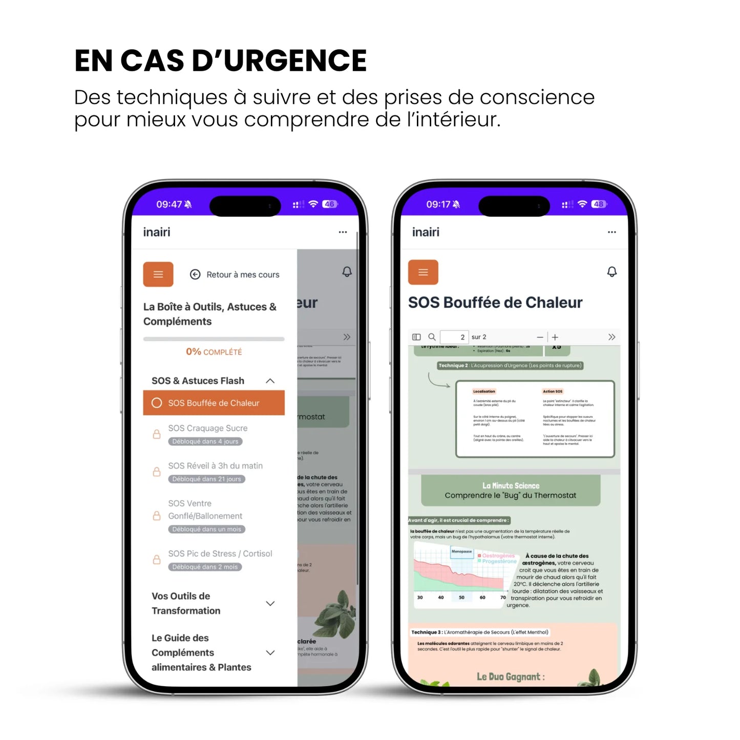 Accès au programme ménopause Inairi